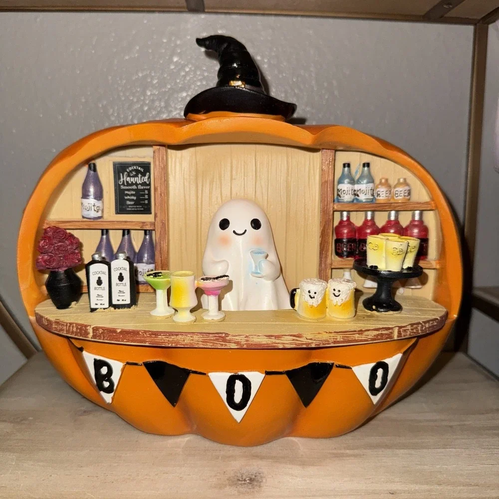 Boo Pumpkin Bar Stand Ghost Bartender Viral Tabletop Halloween New 2026 Decor